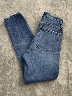 AGOLDE Nico High Rise Slim Jeans Womens 25x25” Blue Button Fly Denim Minimalist